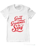 Tricou ADLER barbat Good grammar Alb