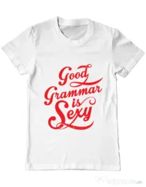 Tricou ADLER barbat Good grammar Alb