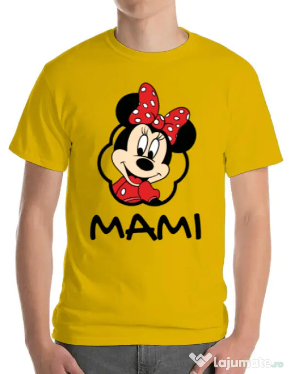 Tricou ADLER barbat Mouse mommy Galben