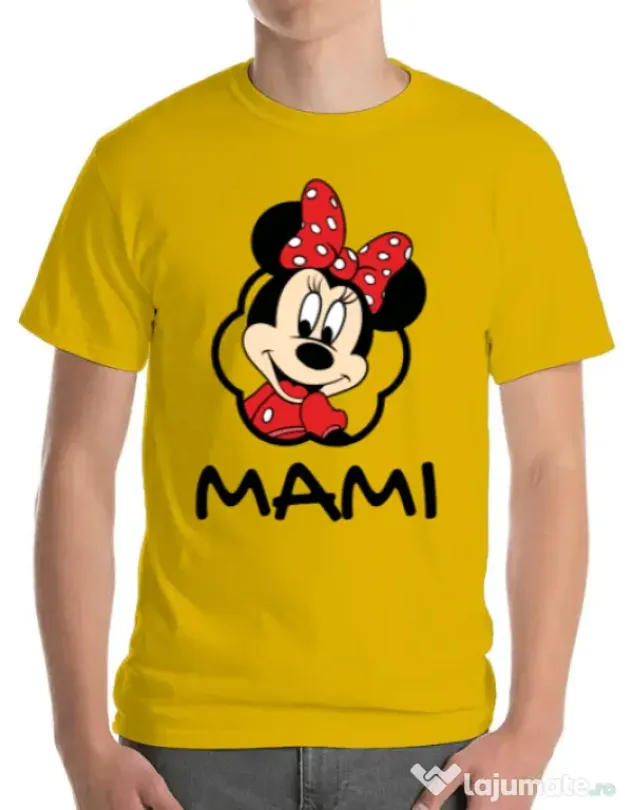 Tricou ADLER barbat Mouse mommy Galben