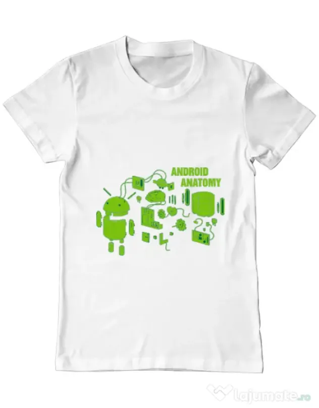 Tricou ADLER barbat Android anatomy Alb