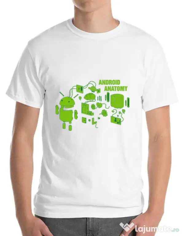 Tricou ADLER barbat Android anatomy Alb