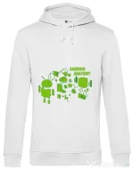 Hoodie barbat cu gluga Android anatomy Alb