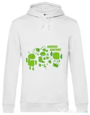 Hoodie barbat cu gluga Android anatomy Alb