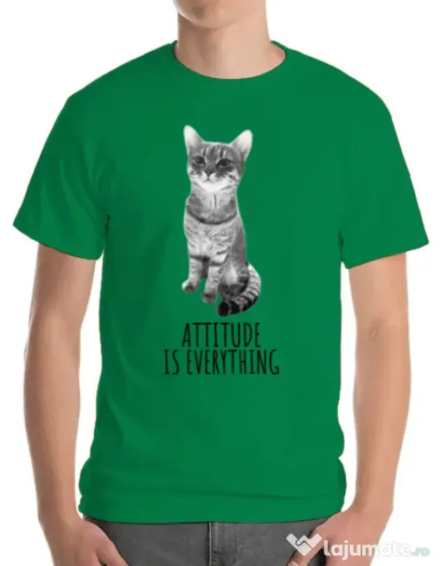 Tricou ADLER barbat Attitude is everything Verde mediu