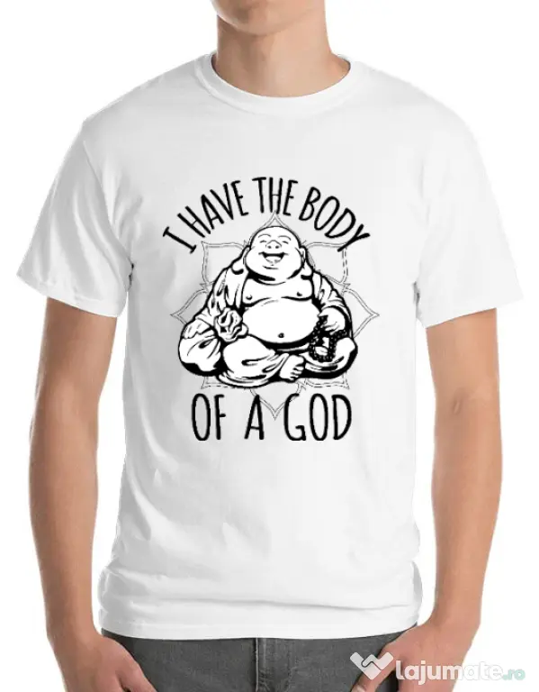 Tricou ADLER barbat Body of a god Alb