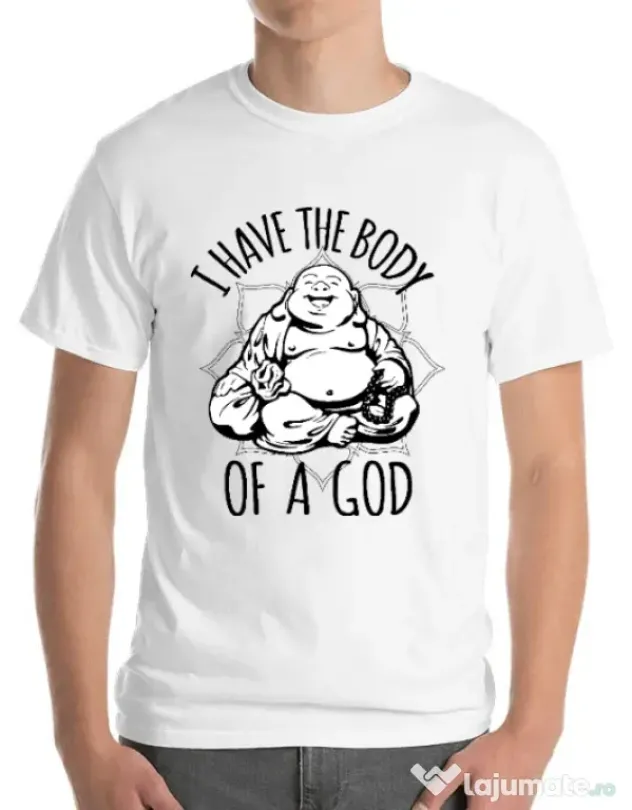 Tricou ADLER barbat Body of a god Alb