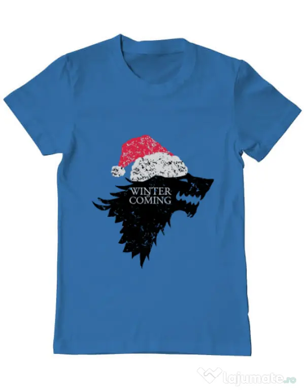 Tricou ADLER barbat Christmas is coming Albastru azuriu