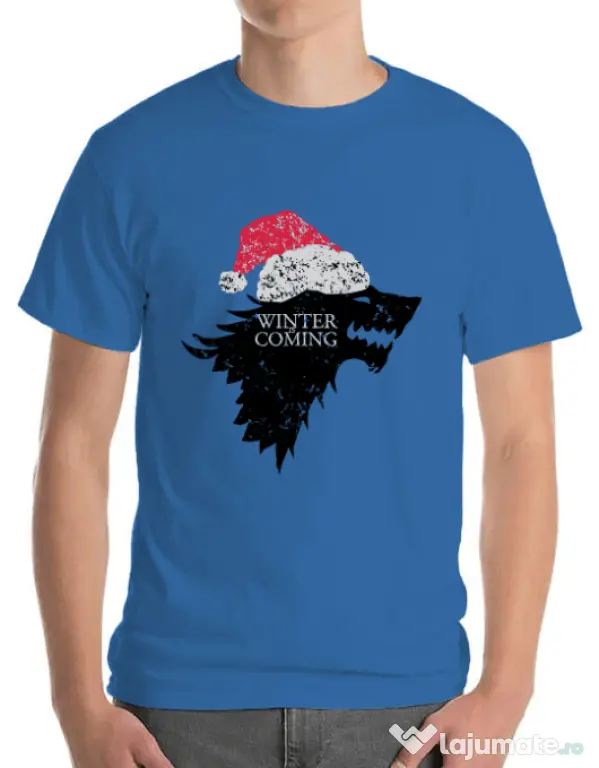 Tricou ADLER barbat Christmas is coming Albastru azuriu