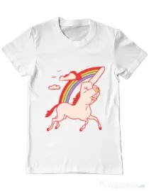 Tricou ADLER barbat FUnicorn Alb