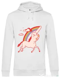 Hoodie barbat cu gluga FUnicorn Alb