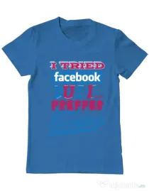 Tricou ADLER barbat I tried Bacebook Albastru azuriu
