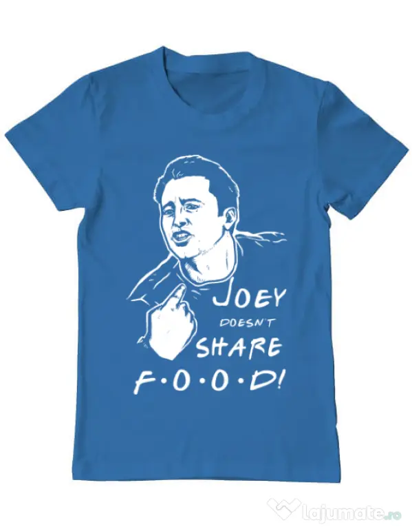 Tricou ADLER barbat Joey doesnt share food Albastru azuriu