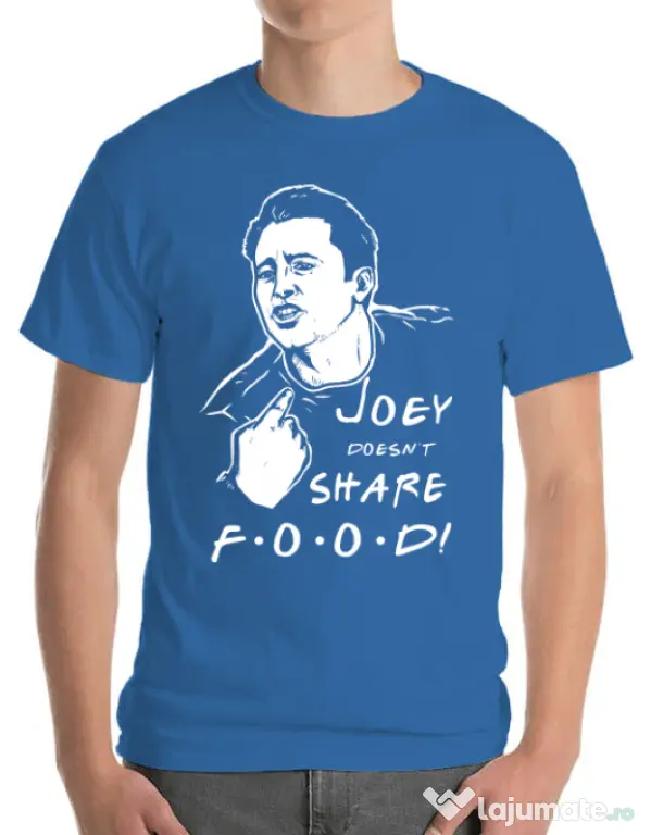 Tricou ADLER barbat Joey doesnt share food Albastru azuriu