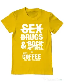 Tricou ADLER barbat Just coffee for me Galben