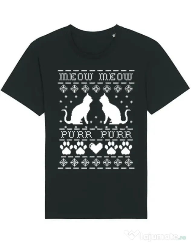 Tricou STANLEY STELLA barbat Meow purr Negru