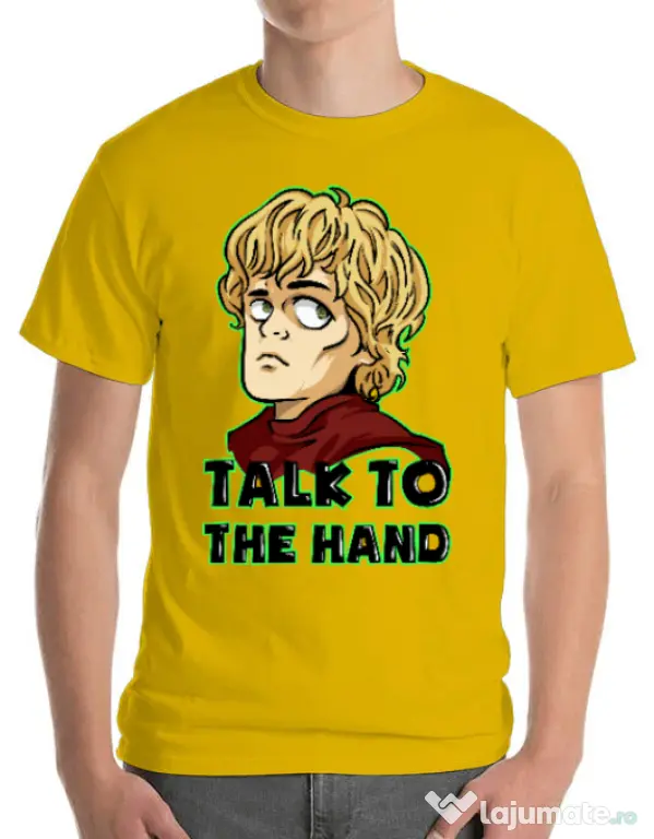Tricou ADLER barbat Talk to the hand Galben