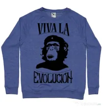 Bluza ADLER barbat Viva la evolucion Albastru melanj