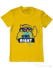 Tricou ADLER barbat Owl right Galben