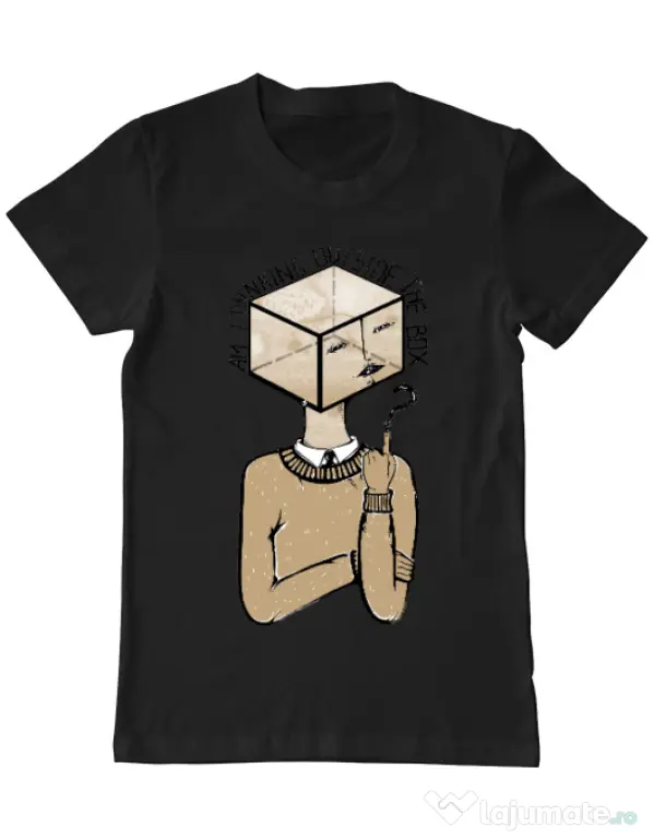 Tricou ADLER barbat Am I thinking outside the box Negru