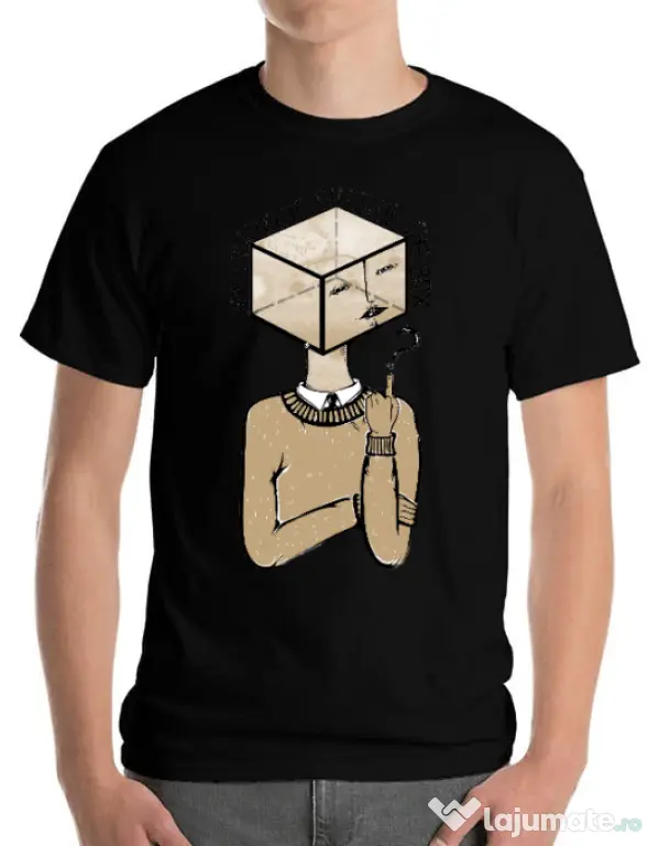 Tricou ADLER barbat Am I thinking outside the box Negru
