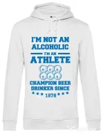 Hoodie barbat cu gluga Beer champion Alb