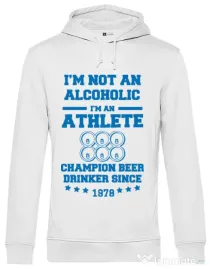 Hoodie barbat cu gluga Beer champion Alb