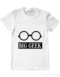 Tricou ADLER barbat Big geek Alb