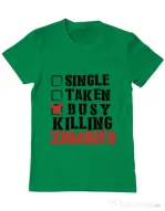 Tricou ADLER barbat Busy killing zombies Verde mediu
