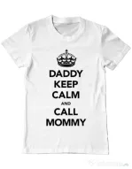 Tricou ADLER barbat Daddy keep calm Alb