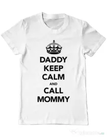 Tricou ADLER barbat Daddy keep calm Alb