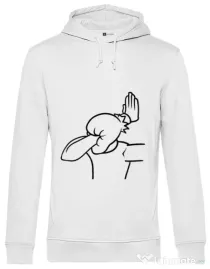 Hoodie barbat cu gluga Extreme facepalm Alb