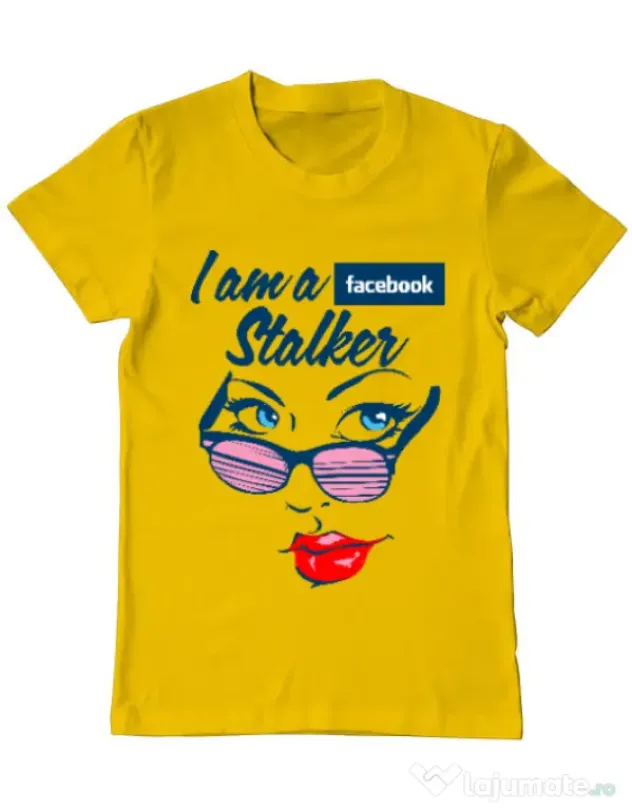 Tricou ADLER barbat Facebook stalker Galben