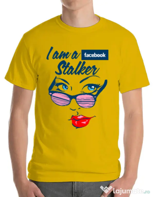 Tricou ADLER barbat Facebook stalker Galben