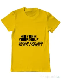 Tricou ADLER barbat Go fuck yourself Galben