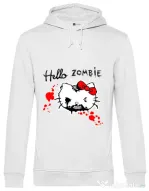 Hoodie barbat cu gluga Hello zombie Alb