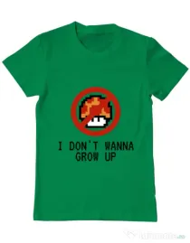Tricou ADLER barbat I dont wanna grow up Verde mediu