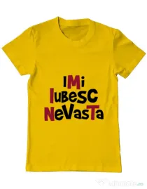 Tricou ADLER barbat Imi iubesc nevasta Galben
