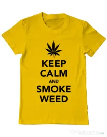 Tricou ADLER barbat Smoke weed Galben