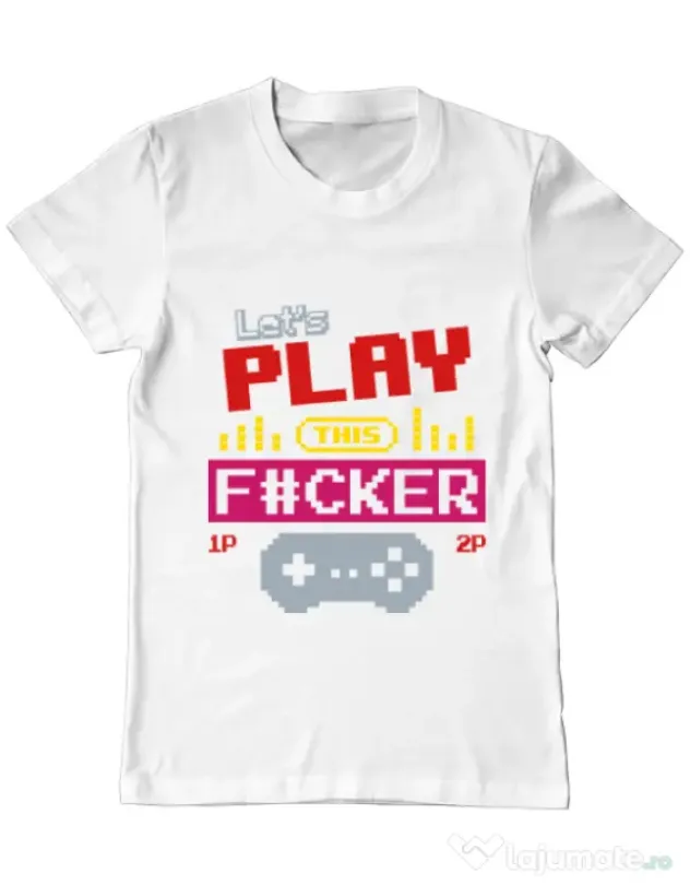 Tricou ADLER barbat Lets play this Alb