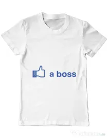 Tricou ADLER barbat Like a boss Facebook Alb