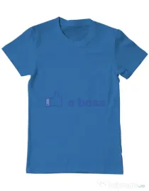 Tricou ADLER barbat Like a boss Facebook Albastru azuriu