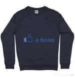 Bluza ADLER barbat Like a boss Facebook Denim inchis