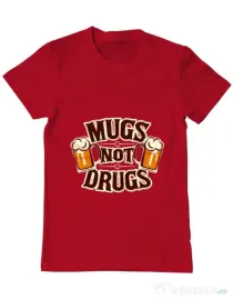 Tricou ADLER barbat Mugs not drugs Rosu