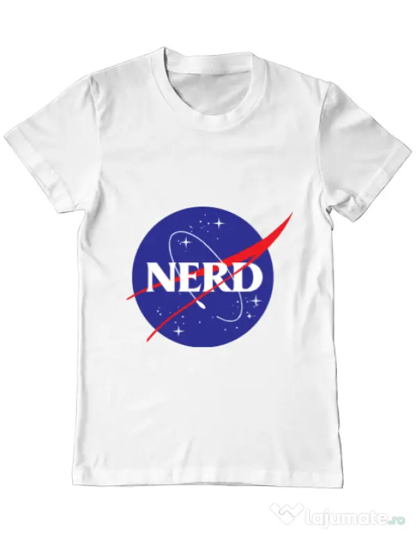 Tricou ADLER barbat Nerd Alb