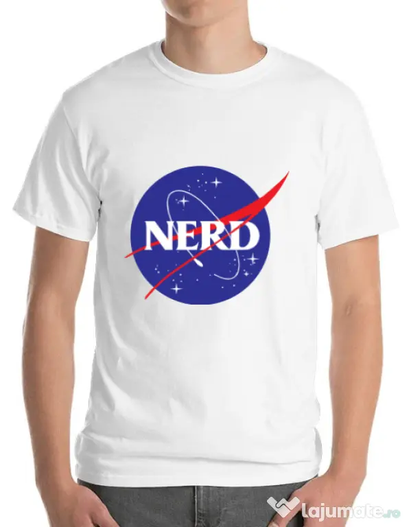 Tricou ADLER barbat Nerd Alb
