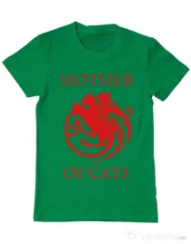 Tricou ADLER barbat Mother of cats Verde mediu