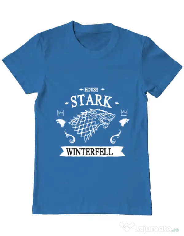 Tricou ADLER barbat House Stark Albastru azuriu