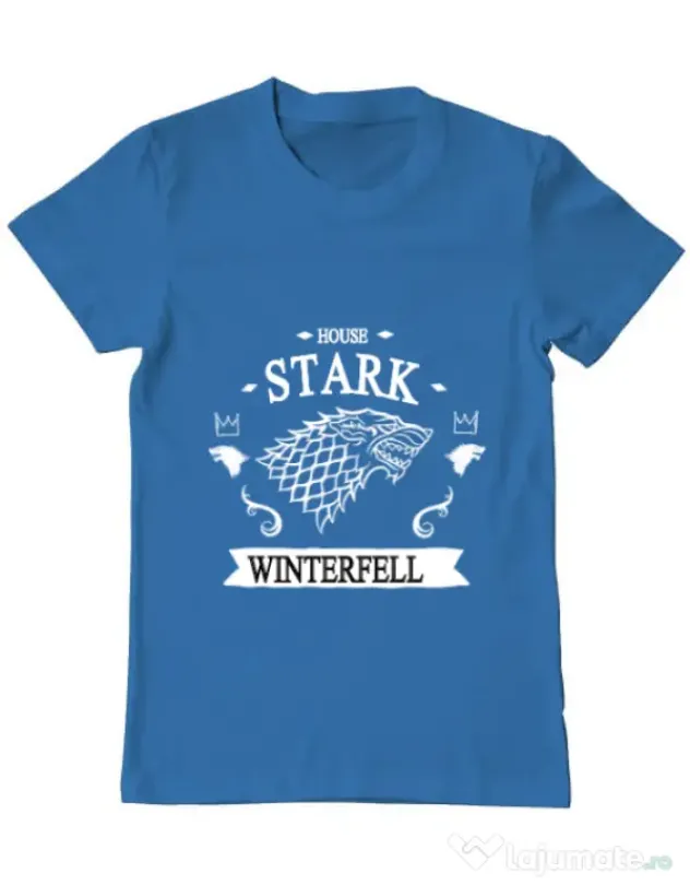 Tricou ADLER barbat House Stark Albastru azuriu
