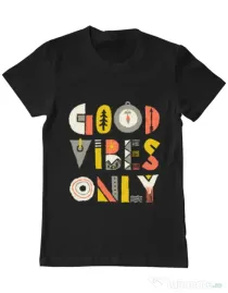 Tricou ADLER barbat Good vibes only Negru